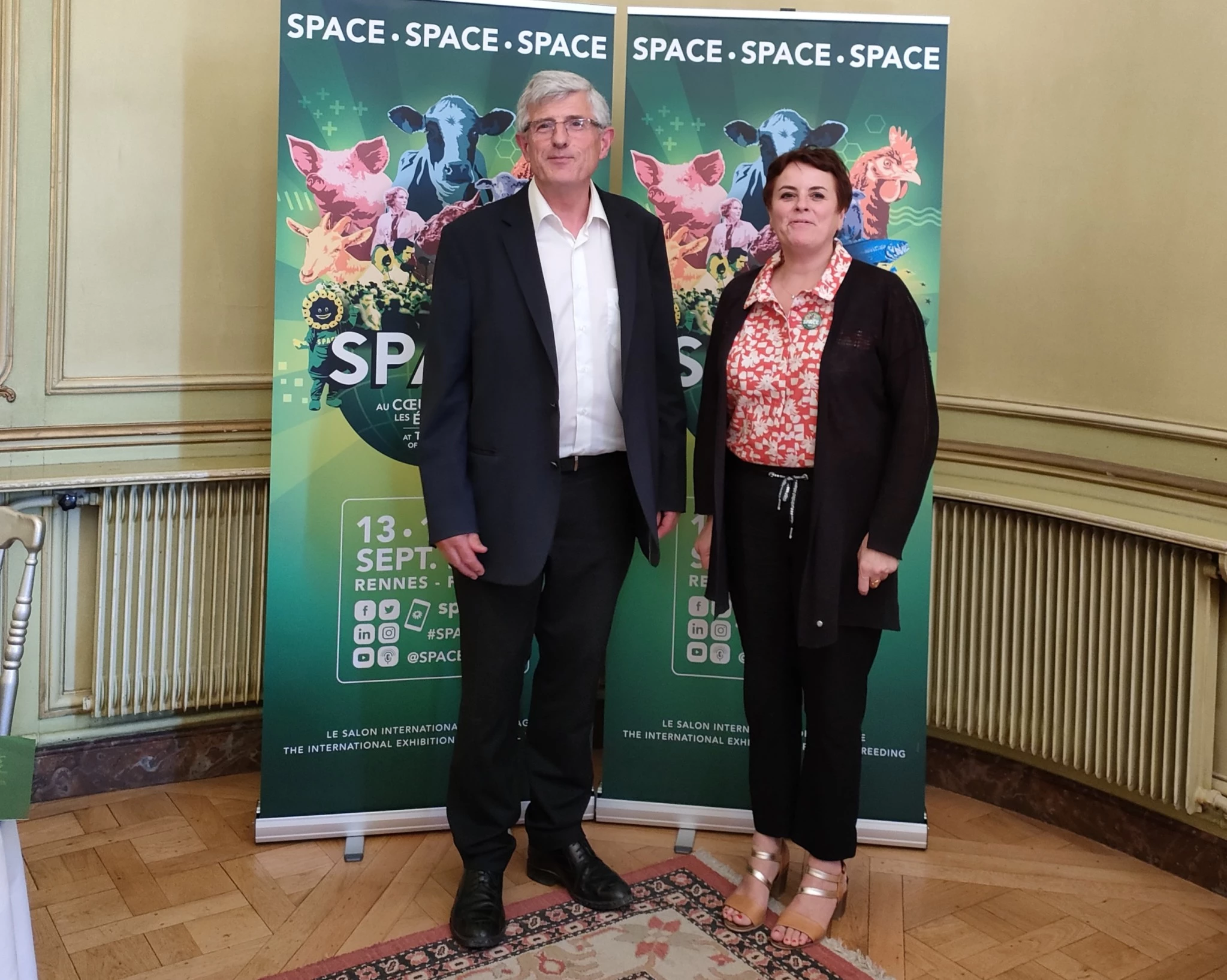 Marcel Denieul, président du Space, et Anne-Marie Quéméner, Commissaire générale
